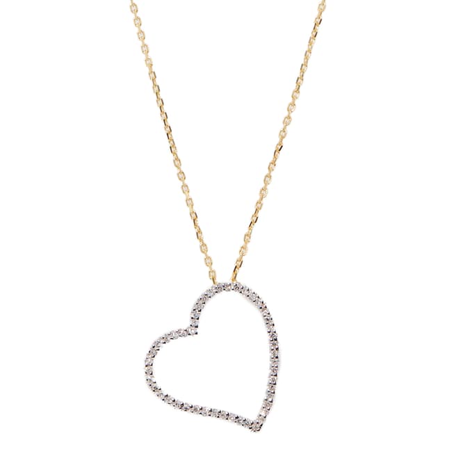 MUSE Gold Diamond Embellished Heart Pendant Necklace
