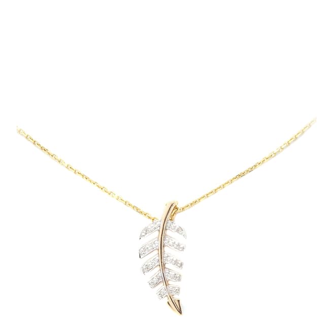 Paris Vendôme Gold Diamond Embellished Leaf Pendant Necklace 