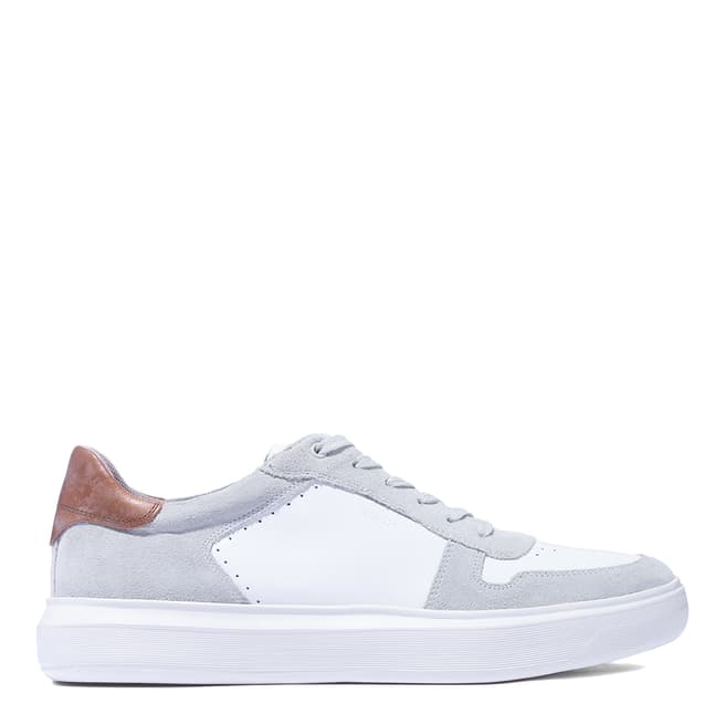 Geox Off White Leather & Suede Deiven Trainers