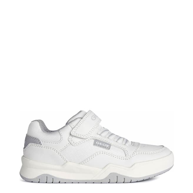 Geox Boy's White and Grey Perth Sneaker
