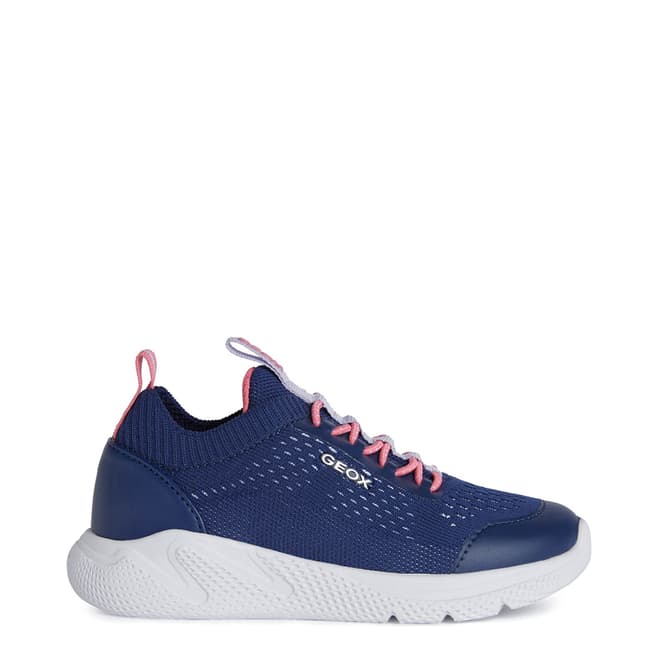 Geox Girl's Navy and Fuchsia Sneakers 