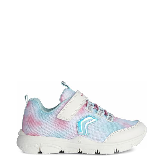 Geox Girl's White and Pink Torque Sneakers