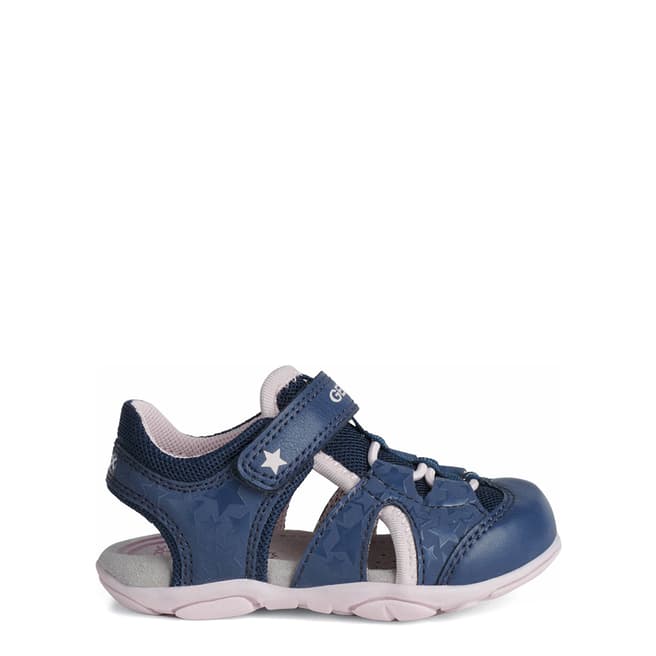 Geox Baby Girl's Navy and Pink Agasim Sandals