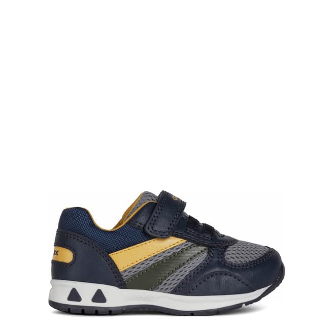 Geox Baby Boy's Navy & Yellow Pavlis Sneakers