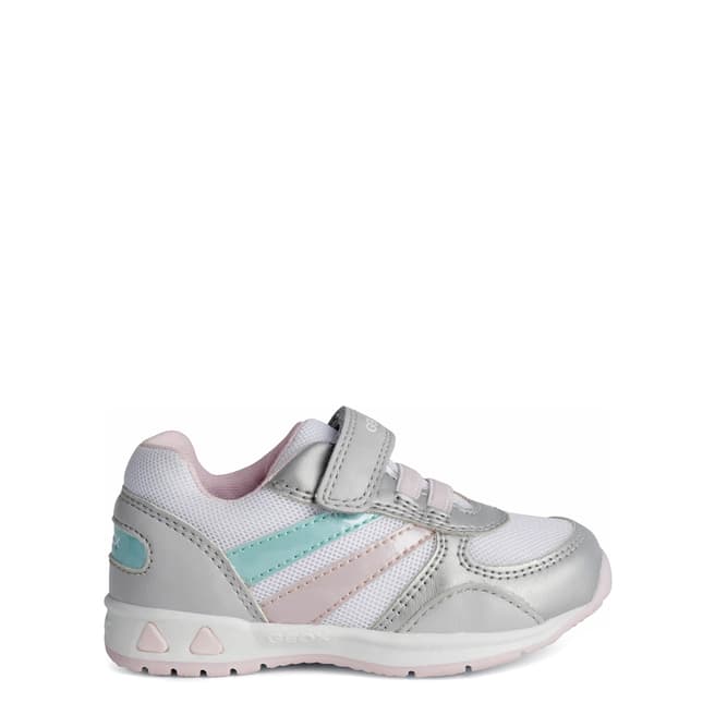 Geox Baby Girl's White and Silver Pavlis Sneakers