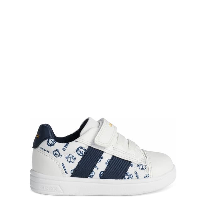 Geox Baby Boy's Djrock White and Navy Sneakers