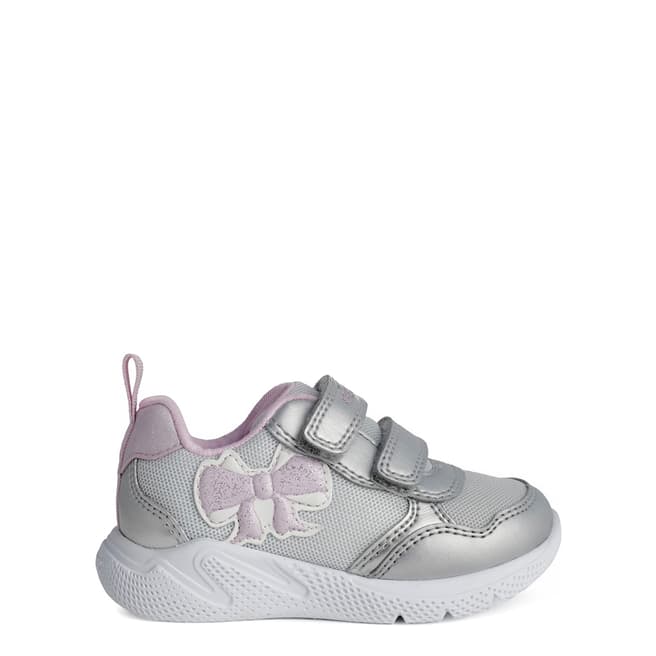 Geox Baby Girl's Silver and Pink Sprintye Sneakers