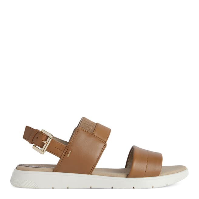 Geox Camel Leather Dandra Double Strap Sandals
