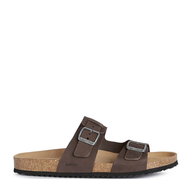 Geox Brown Leather Ghita Sandals