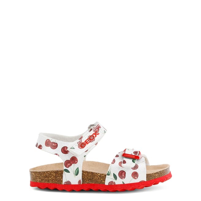 Geox Baby Silver and Red Sandali Sandal