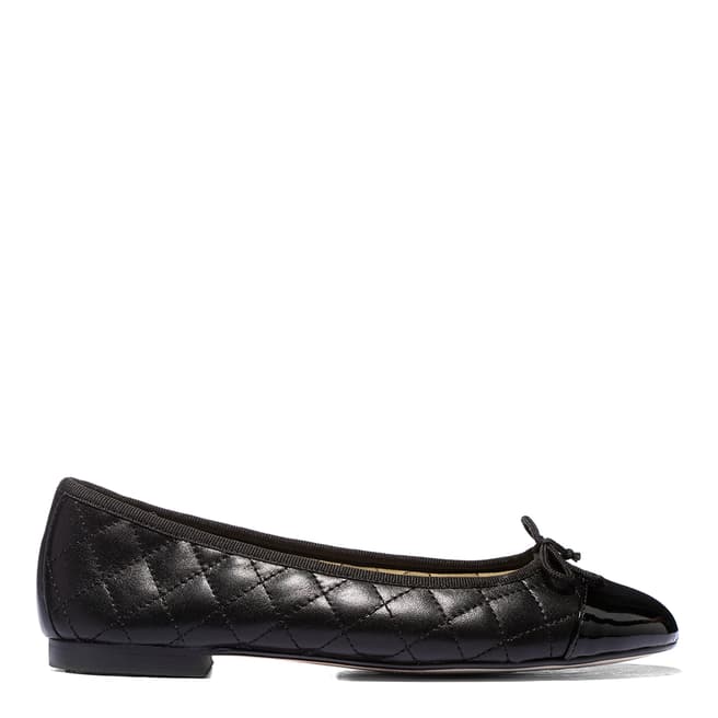 Laycuna London Black Leather Quilted Ballerina