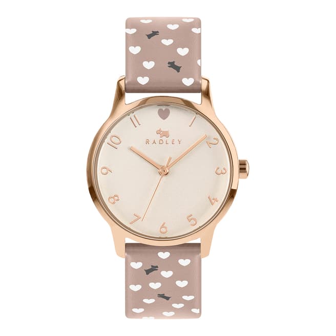 Radley Nude And Gold Love Heart Strap Watch