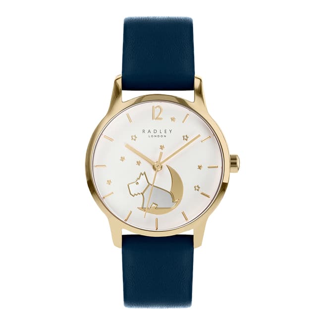 Radley Navy And Gold Dog Face Watch
