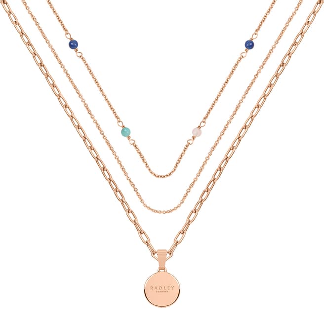 Radley Rose Gold Triple Layered Necklace