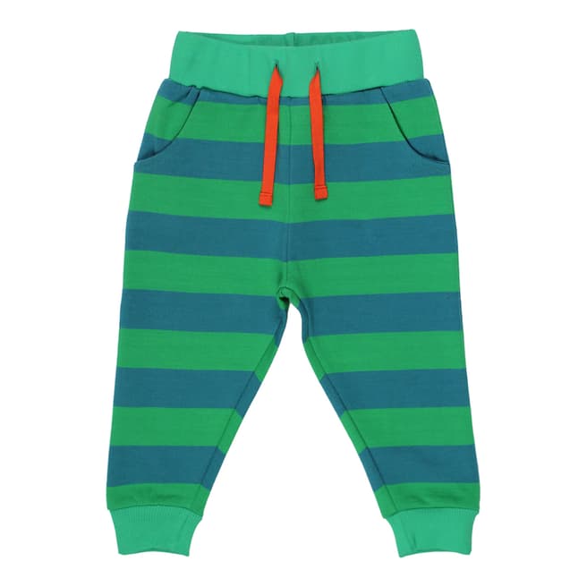 Toby Tiger Green Organic Striped Joggers