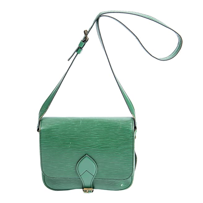 Vintage Louis Vuitton Vintage Green Cartouchiere Black Stitch Shoulder Bag