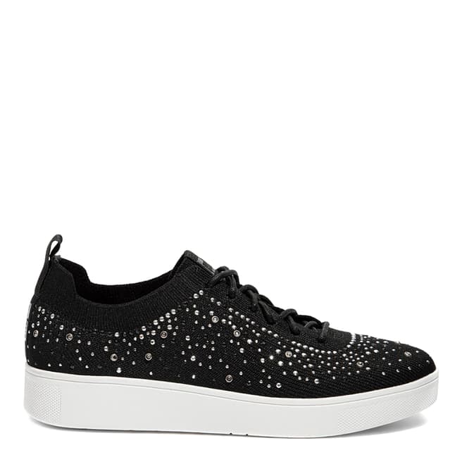 FitFlop Black Rally Ombre Crystal Knit Sneakers