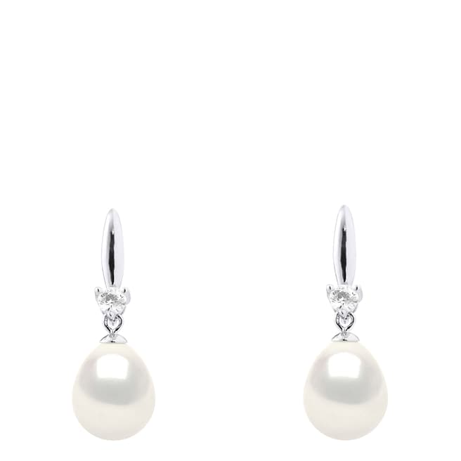 Ateliers Saint Germain Natural White Circle Hoop Drop Freshwater Pearl Earrings