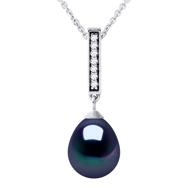 Ateliers Saint Germain Black Tahiti Freshwater Diamond Pendant Pearl Necklace