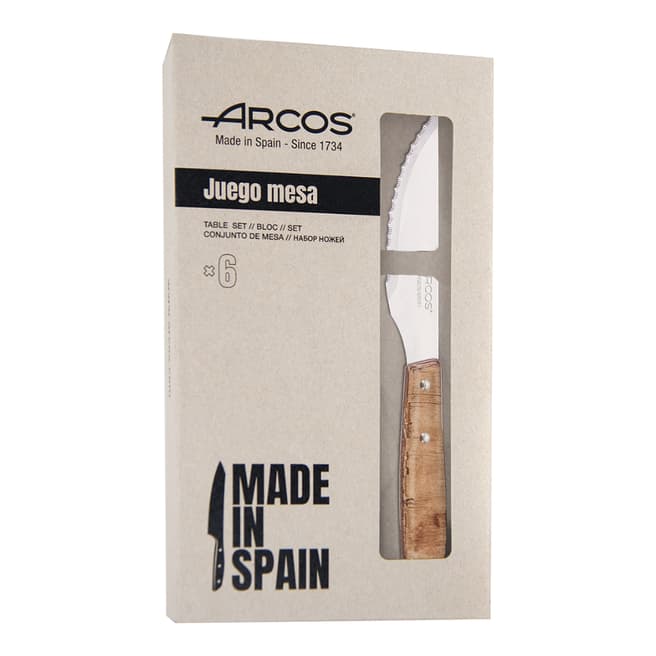 Arcos 6 Piece Brown Table Knife Set
