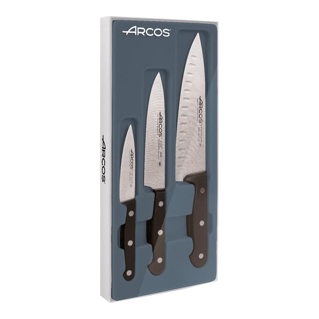 Arcos 3 Piece Black Universal Kitchen Knife Set