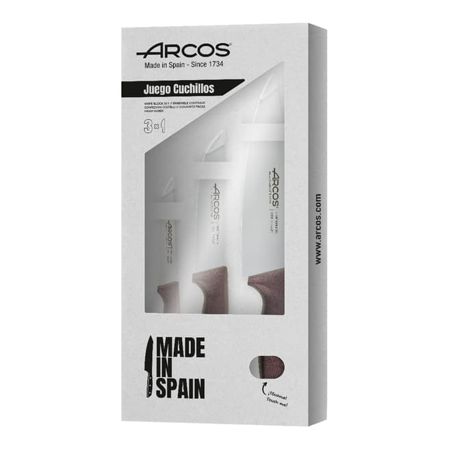 Arcos 3 Piece Red Niza Kitchen Knife Set