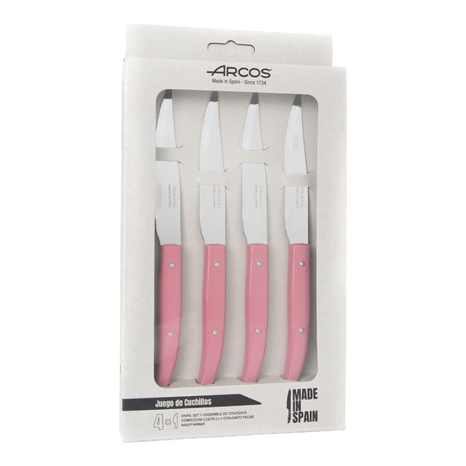 Arcos Set of 4 Pink Steak Knives
