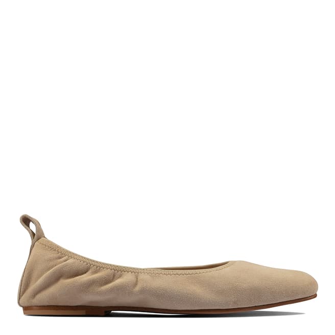 Clarks Taupe Leather Pure Ballet Flats