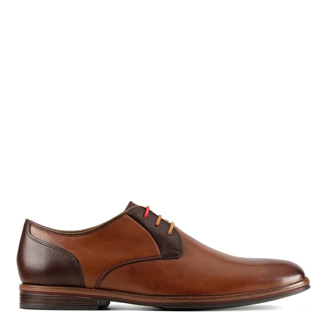 Clarks Tan Leather Citi Stride Lace Derby Shoes