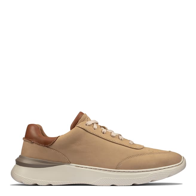 Clarks Taupe Leather SprintLiteLace Casual Shoes