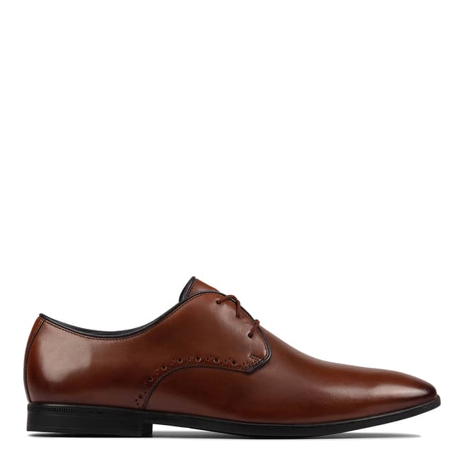 Clarks Tan Leather Bicton Low Formal Shoes