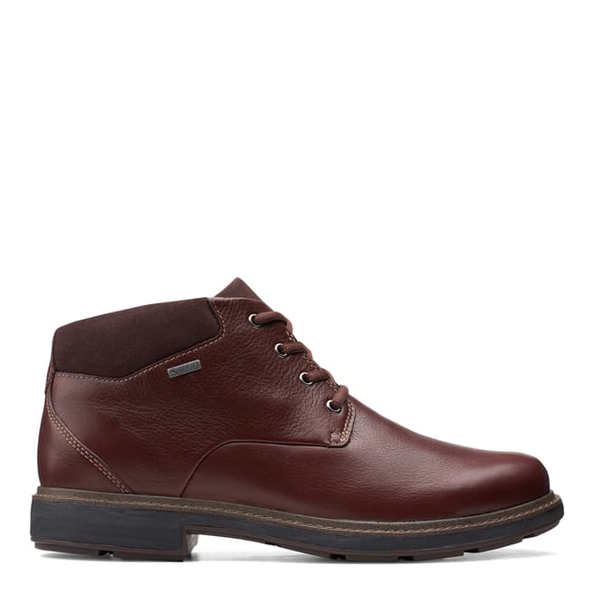 Clarks Dark Brown Leather Un Tread Up Ankle Boots