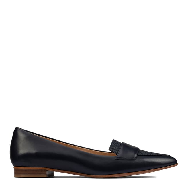Clarks Navy Leather Laina15 Loafers