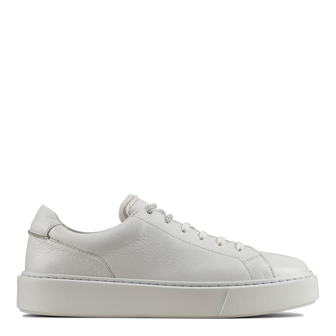 Clarks White Leather Hero Lite Sneakers