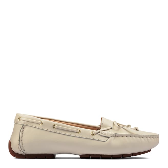 Clarks White Leather C Mocc Boat 2 Shoes