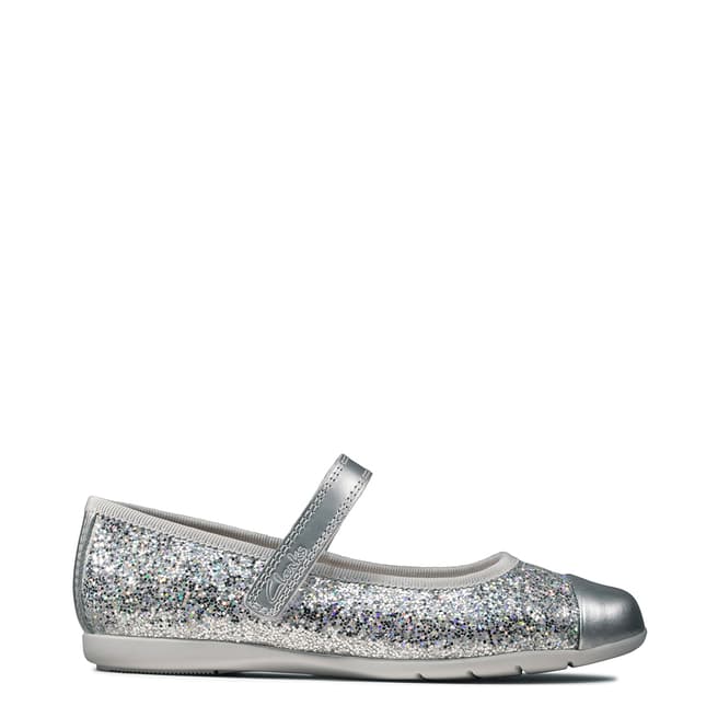 Clarks Toddler Girl's Silver Dance Tap Mary jane Shoes