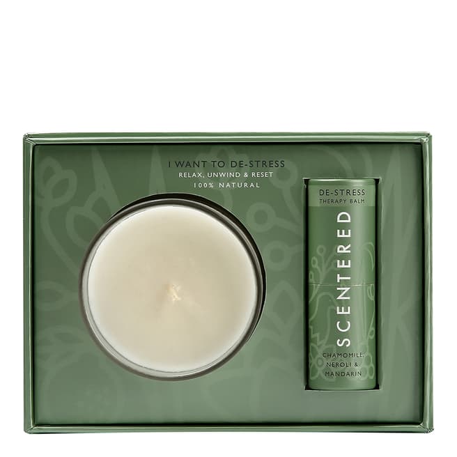 Scentered I Want to DE-Stress Aromatherapy Balm & Candle Gift Set