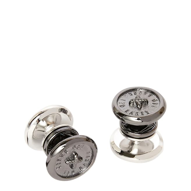 Ted Baker Silver Millers Snap Button Cufflinks