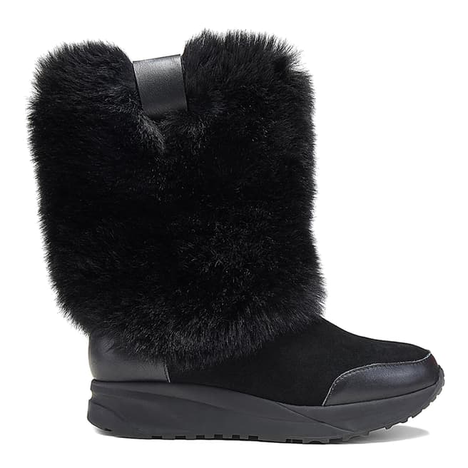Australia Luxe Collective Black Faux Fur Zhinu Ankle Boots