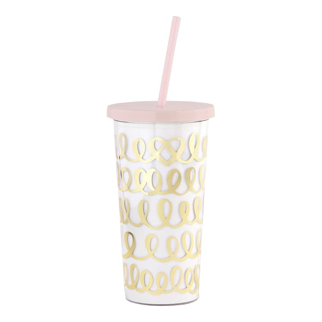 Kate Spade Bridal Tumbler with Straw, Heart Knot