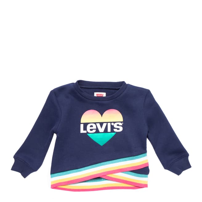 Levi's Girl Baby Medieval Blue Sweatshirt/Jeans Set