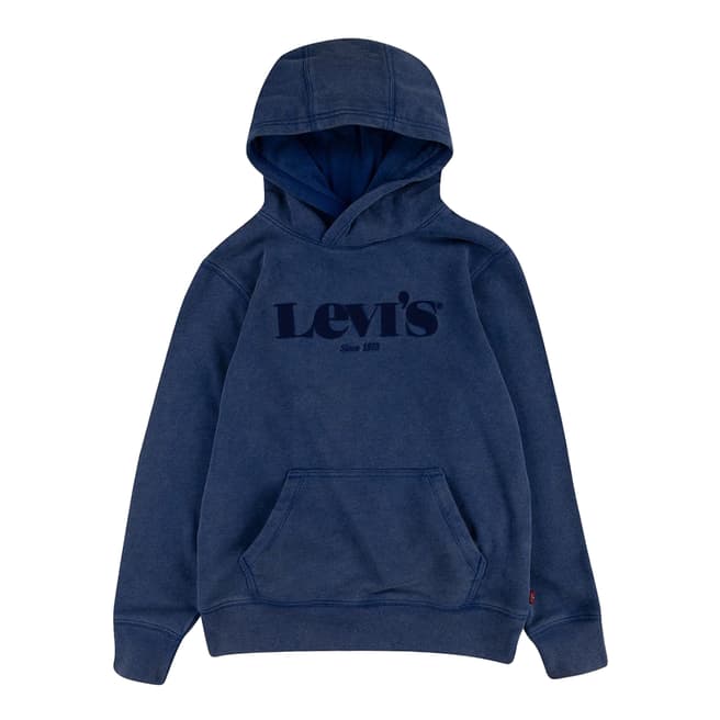Levi's Boy Kid's Estate Blue Washed Down Logo Hoodie