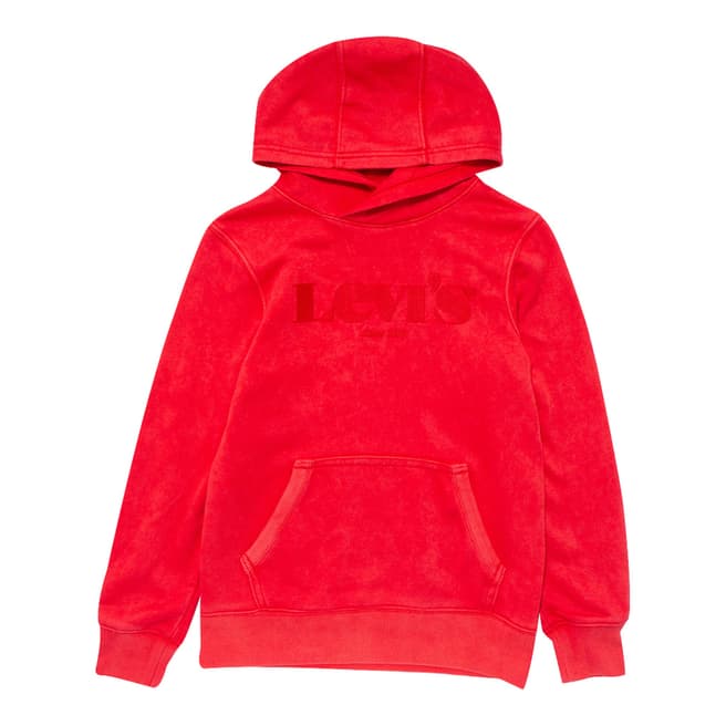 Levi's Boy Teen Super Red Washed Down Logo Hoodie