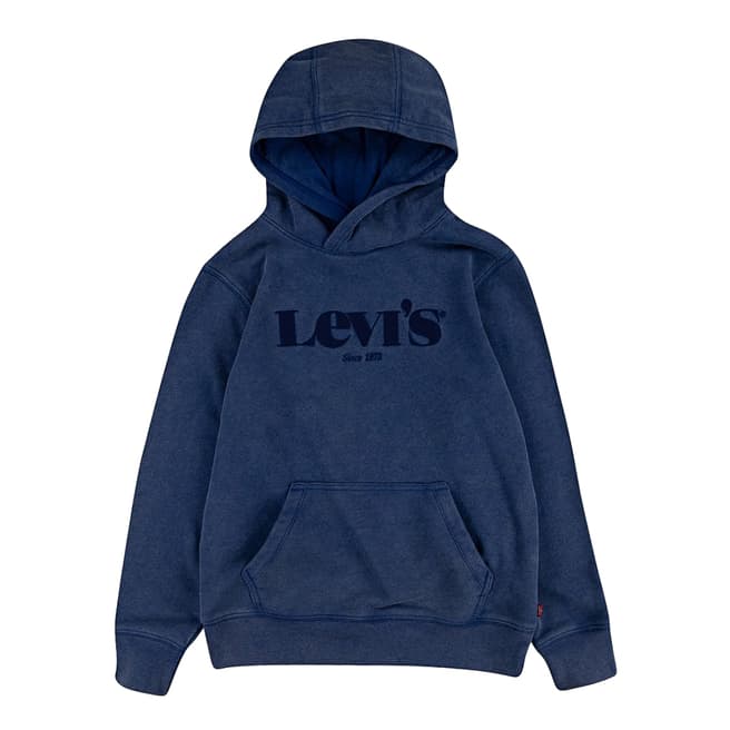 Levi's Boy Teen Estate Blue Washed Down Logo Hoodie