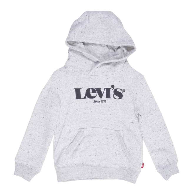 Levi's Boy Teen White/Black Nebula Heather Washed Down Logo Hoodie