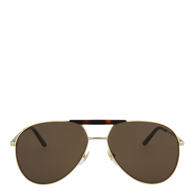 Gucci Men's Gold/ Brown Gucci Sunglasses 59mm
