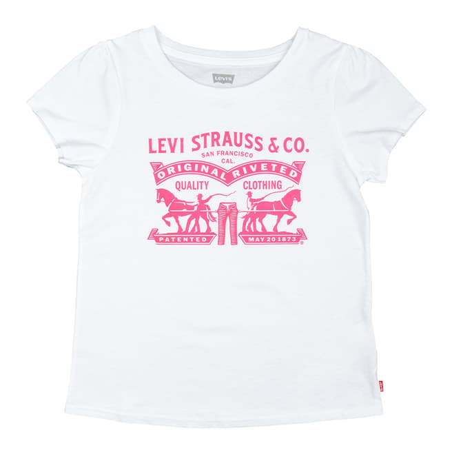 Levi's Older Girl's White Neon Logo Tee