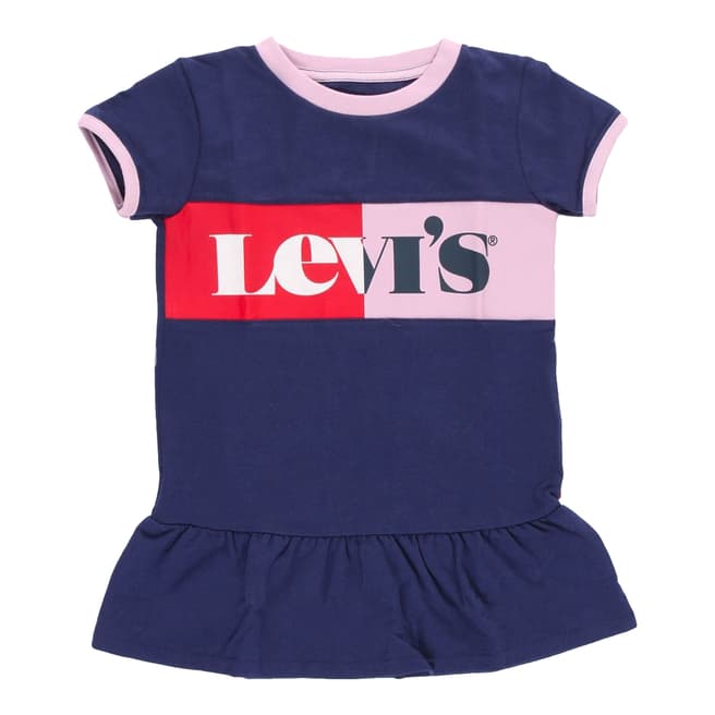 Levi's Girl Baby Medieval Blue Drop Waist Sweatshirt Dress
