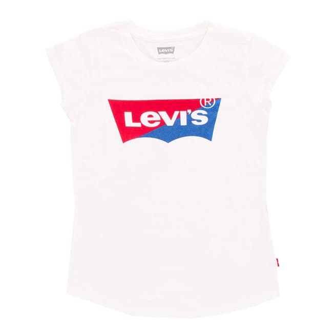 Levi's Girl Teen White Round Hem Logo Top