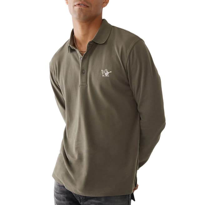 True Religion Khaki Basic Cotton Polo Shirt